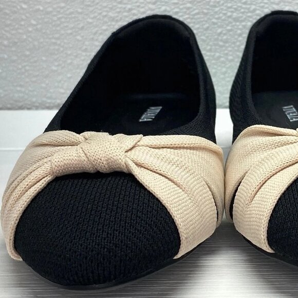 Vivaia Women’s Bibi Knot Black Almond Toe Textile Slip-On Casual Flats – Size 7 - Picture 1 of 6